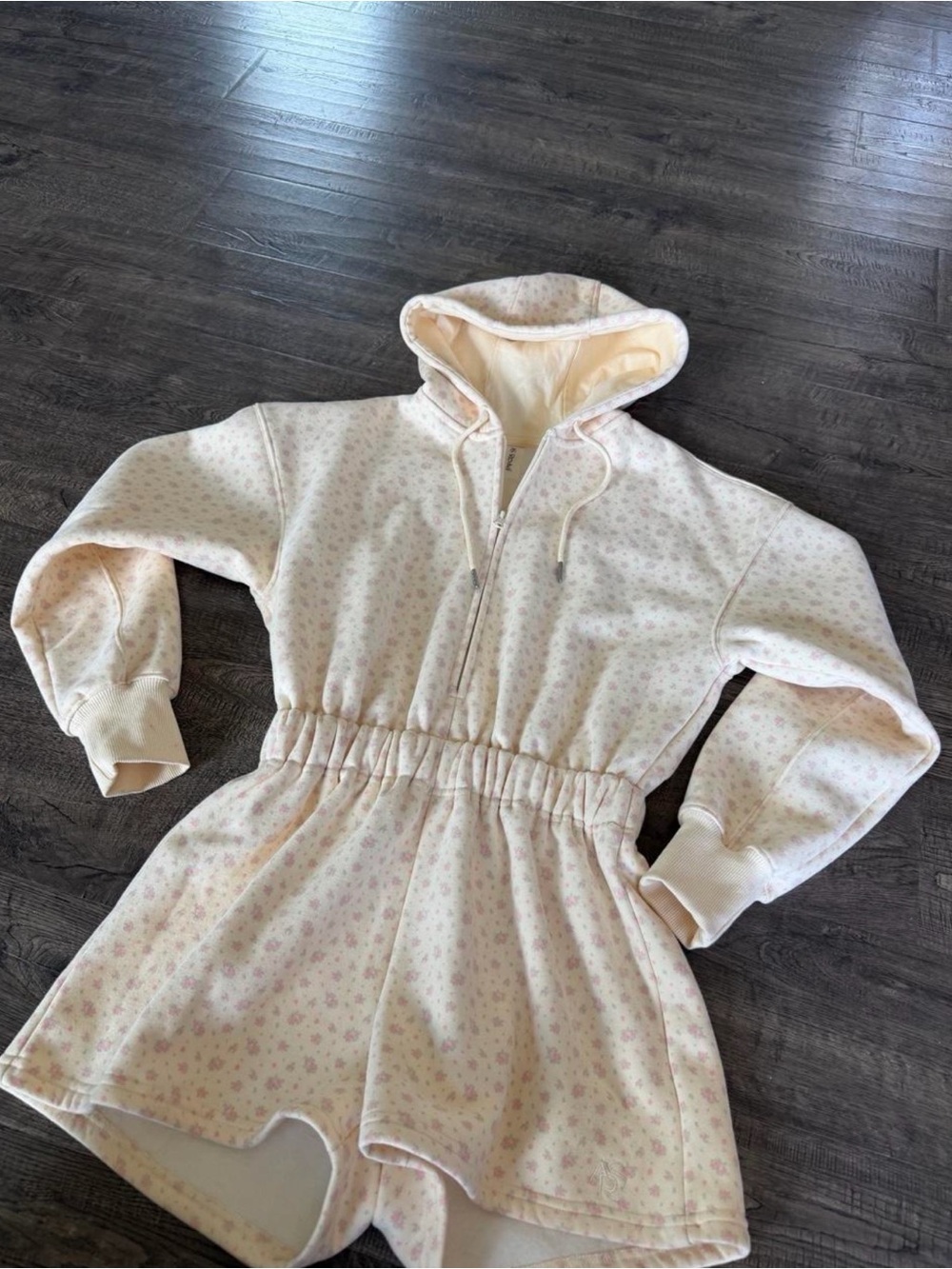 Altar’d State Pastel Yellow Floral Hooded One-Piece Romper